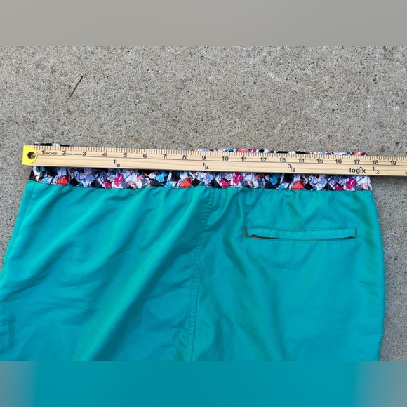 Men's Robert Graham Board Shorts Green Teal Solid 36 Beach Surf Swim Preppy Sun - Picture 11 of 16